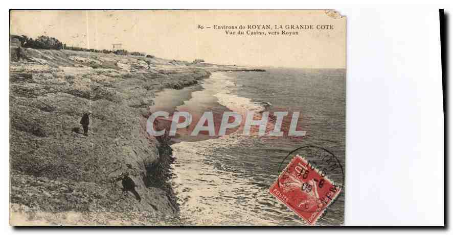 CPA Environs de Royan la grande cote vue du Casino vers Royan 