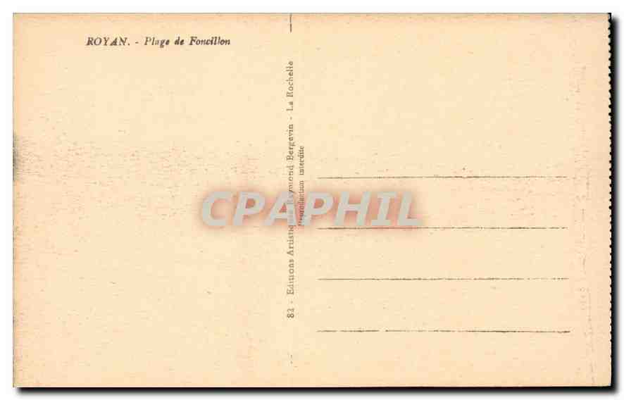 CPA Royan Plage de Foncillon — Verso