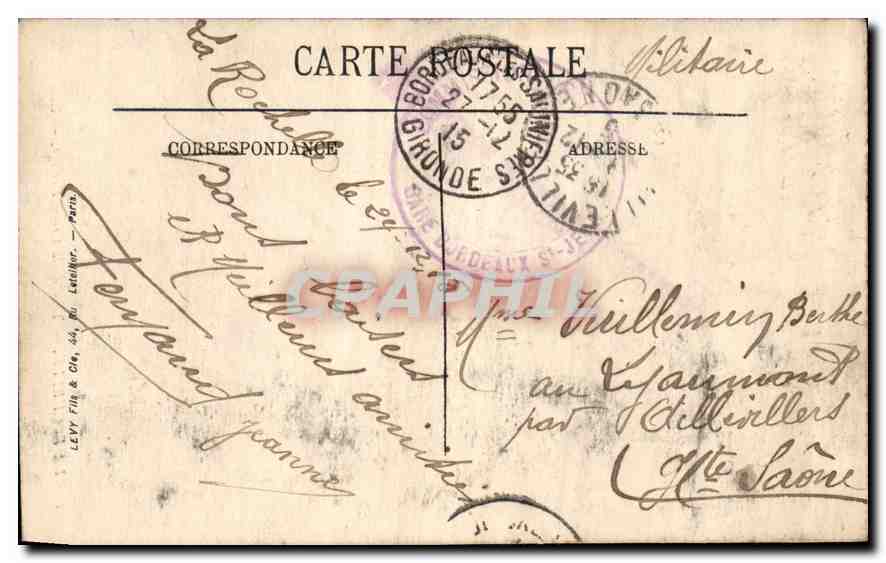 La Rochelle — Tour de la Grosse Horloge — LL. n°13 — Verso