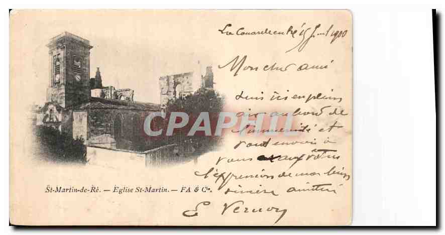 CPA St Martin de Re Eglise St Martin (carte 1900)