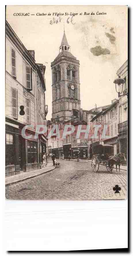 CPA Cagnac clocher de l'Eglise St Liger rue du canton 