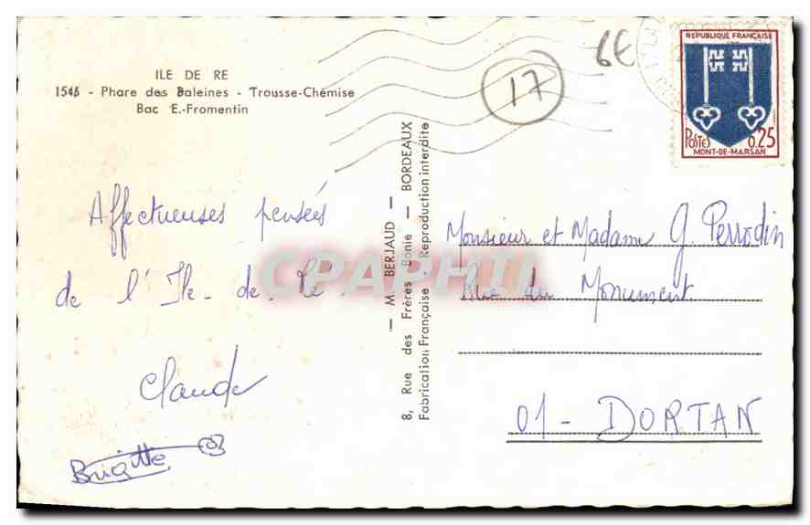 CPA Ile de Re Phare des Baleines Trousse Chemise  — Back