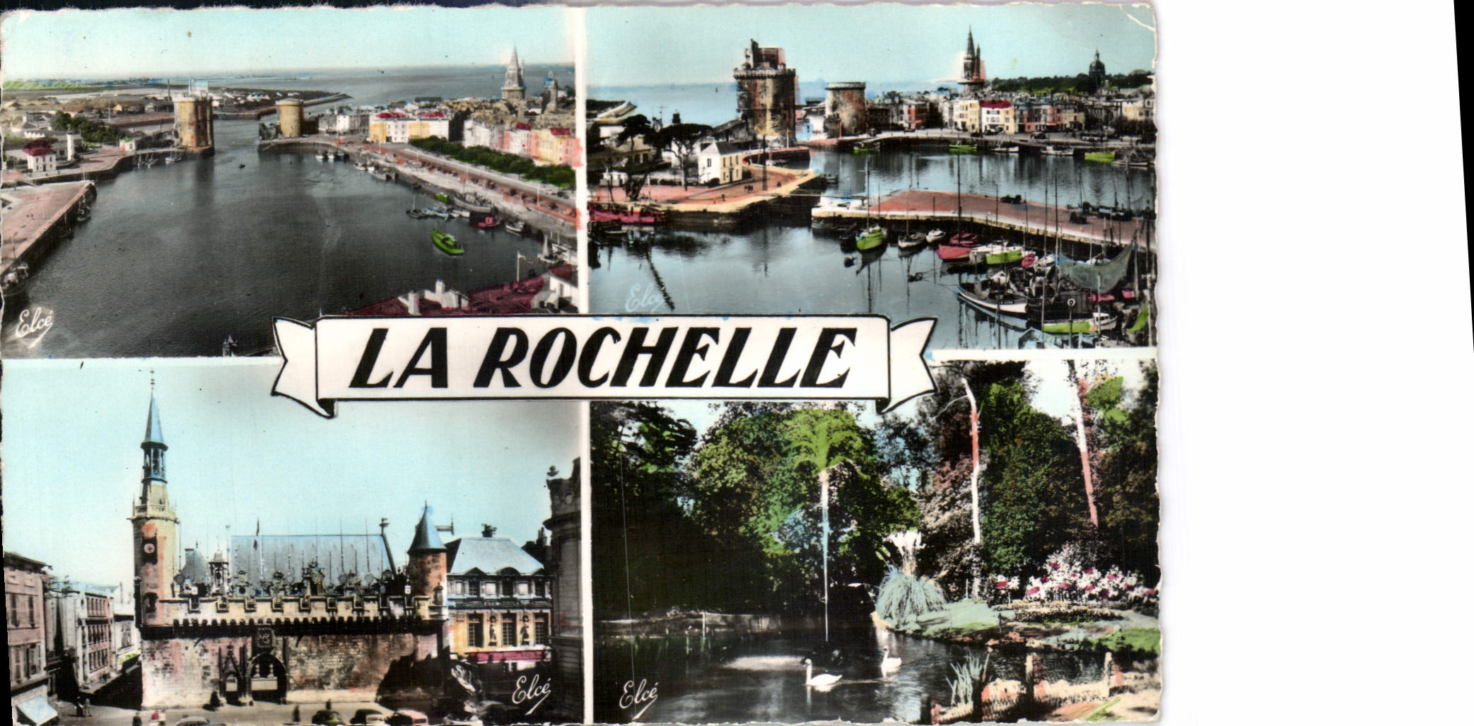 CPA La Rochelle vue generale du port le bassin le port et les tours l'hotel de ville la riviere dans