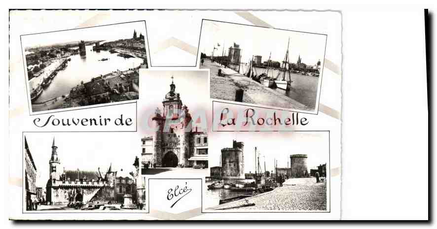 CPA La Rochelle vue generale du port le port la tour de la Grosse Horloge hotel de ville la tour Sai