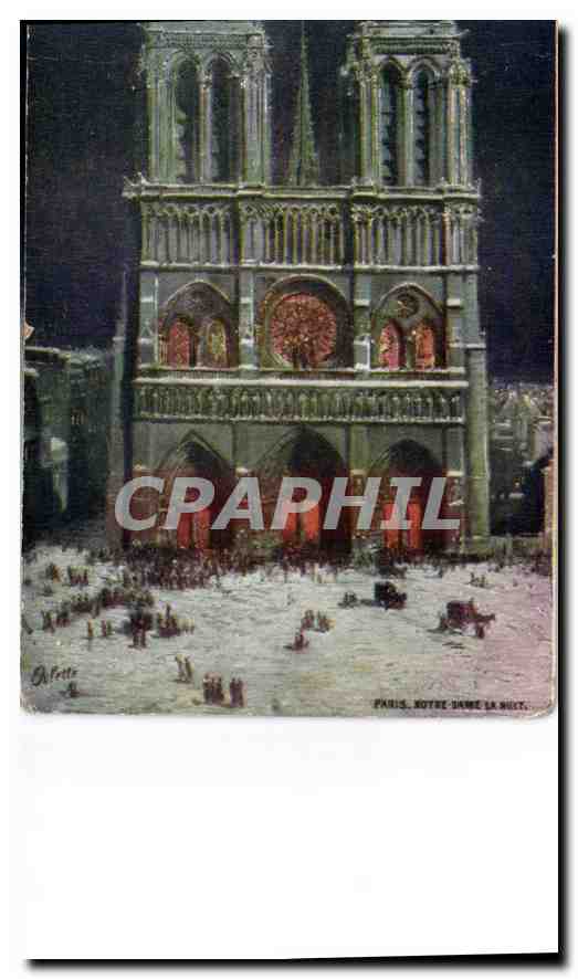 CPA Paris Notre Dame la nuit 