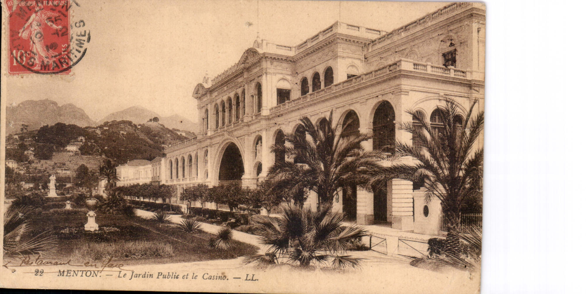 CPA Menton le Jardin Public et le Casino 