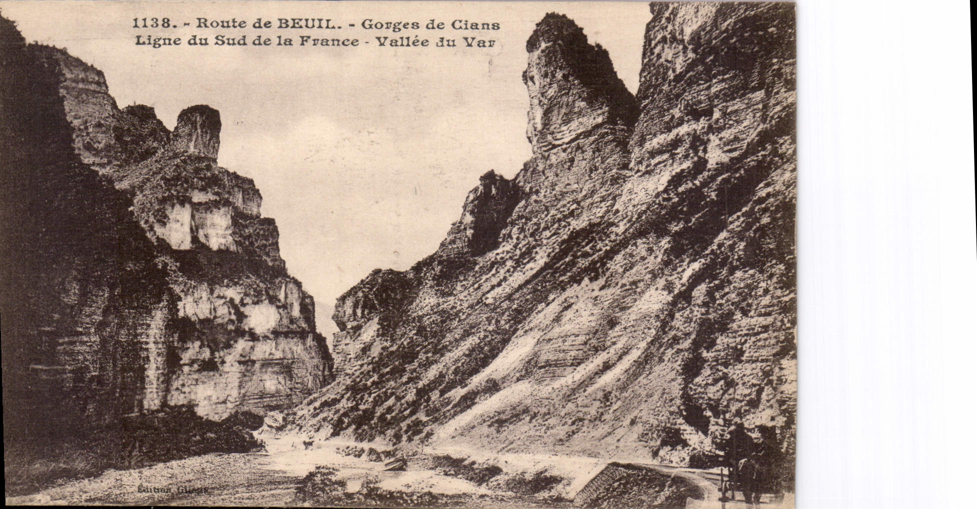 CPA Route de Beuil gorges de Cians ligne du Sud de la France Vallee du Var 