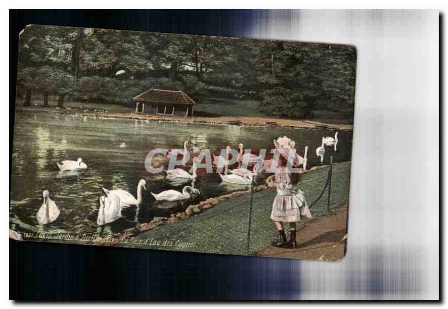 CPA Paris Jardin d'acclimatation La piece d'eau des Cygnes Enfant