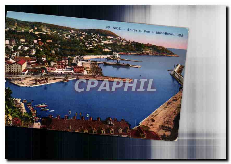 CPA Nice entree du port et Mont Boron 