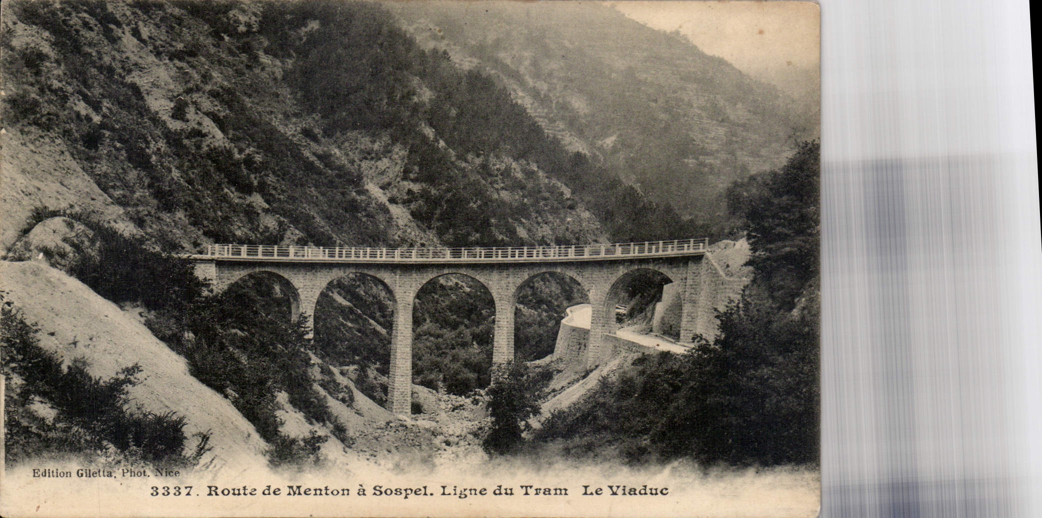 CPA Route de Menton a Sospel ligne du Tram le Viaduc 