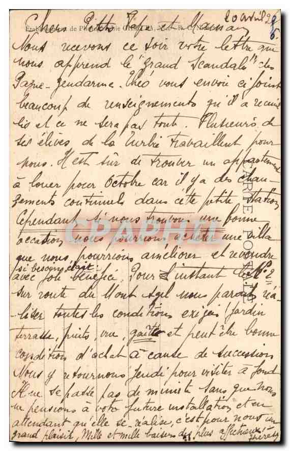 CPA La Turbie A M le Righi d'Hiver et vue sur la Principaute de Monaco  — Rückseite