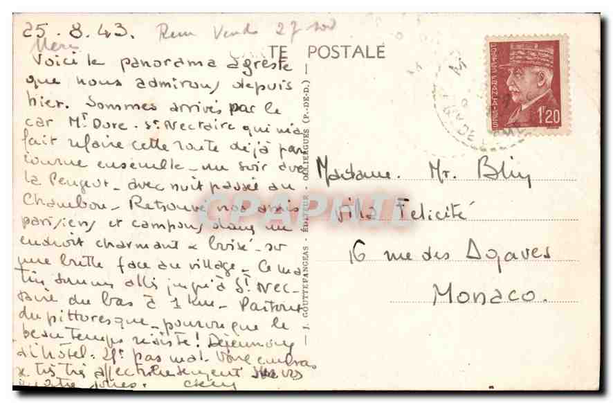 CPA Saint Nectaire le Haut vue generale  — Rückseite