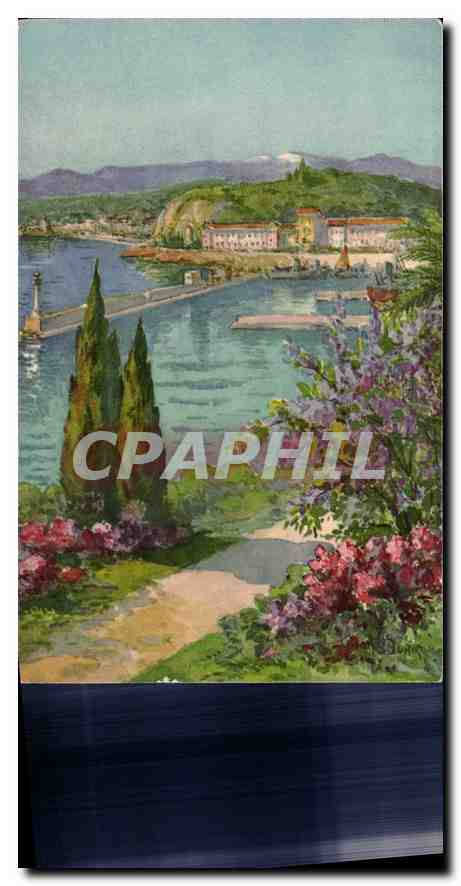 CPA Nice vue generale et l'entree du Port 