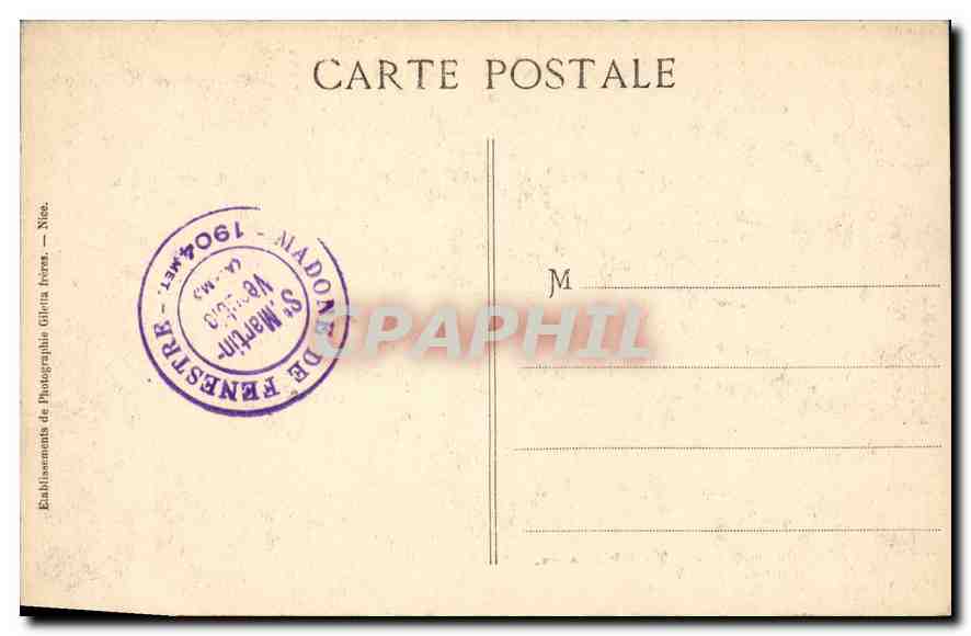 CPA Vallee de Fenestre Vesubie A M lac de la Madone  — Rückseite