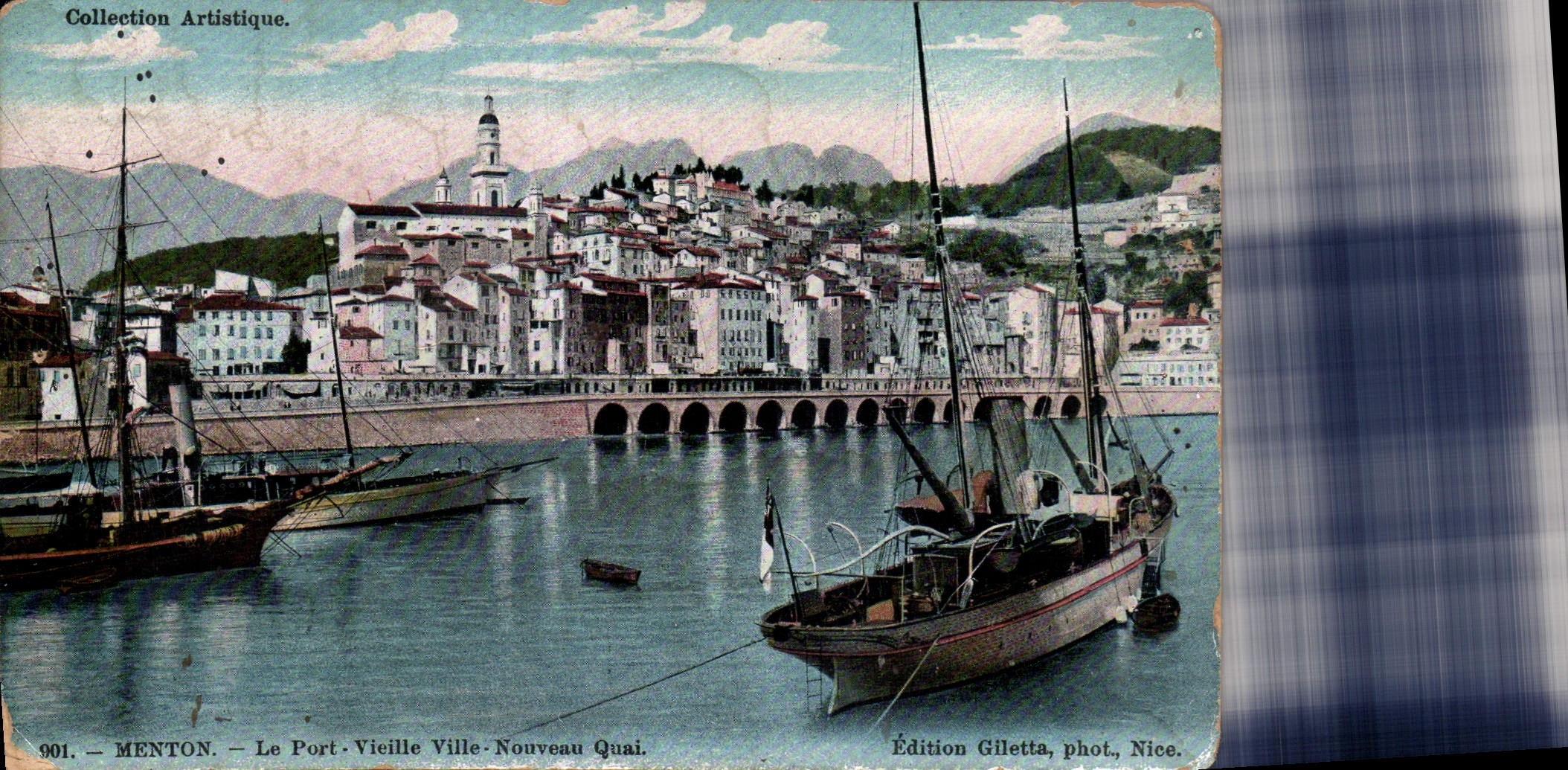 CPA Menton le port Vieille Ville Nouveau Quai Bateaux de peche