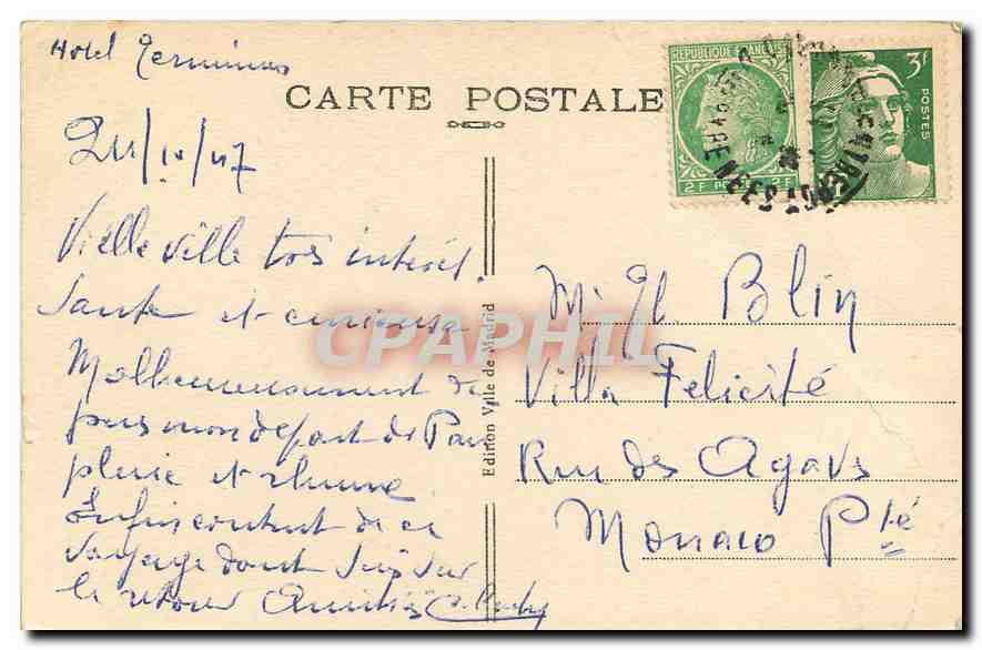 Bayonne (B.-P.) — Galerie du Cloître de la Cathédrale — n° 465 — Rückseite