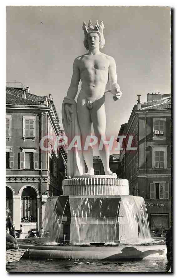 CPA La Cote d'Azur Nice Place Massena Fontaine du Soleil 