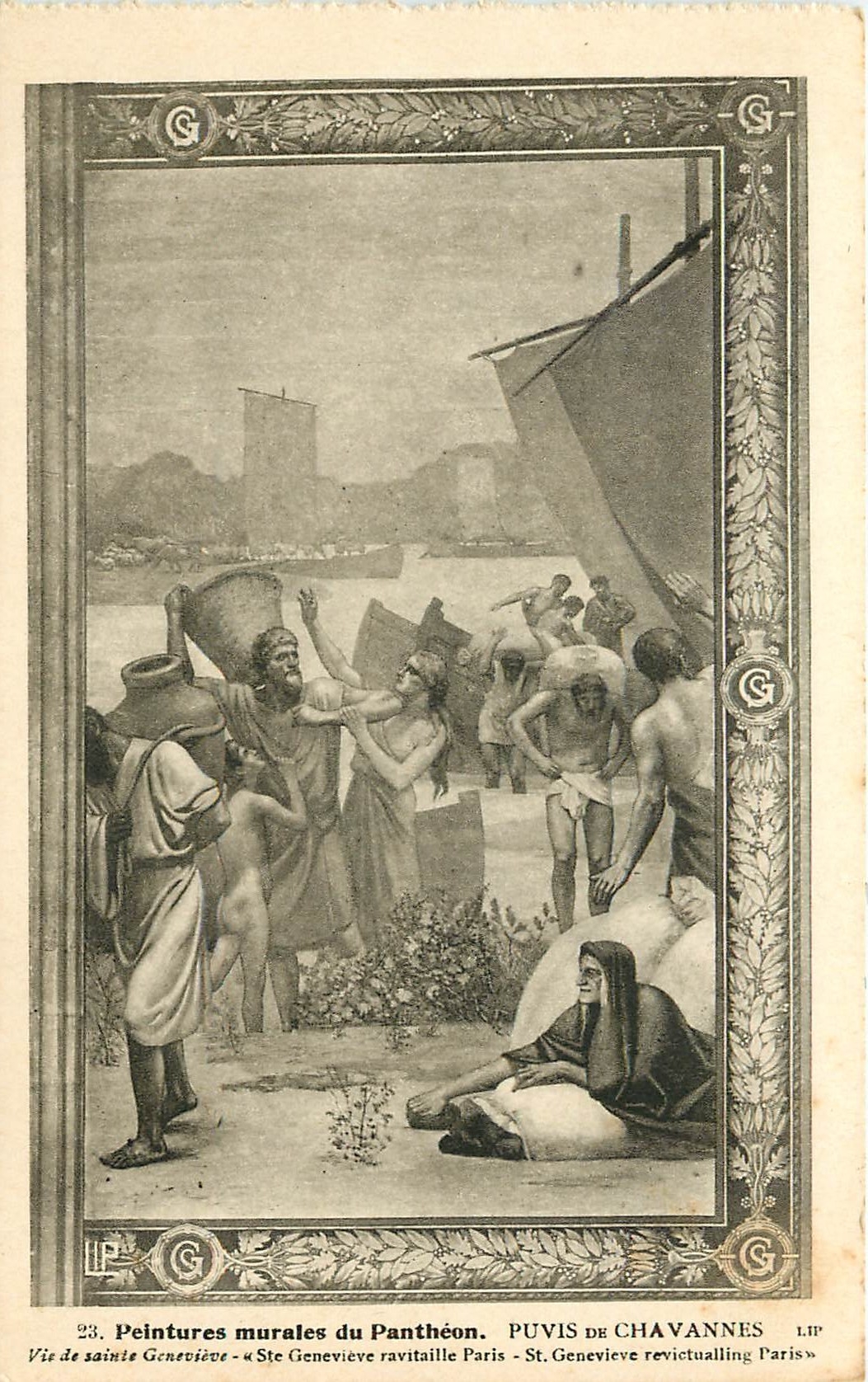 CPA Peintures murales du Pantheon Puvis de Chavannes Vie de Sainte Genevieve Paris 