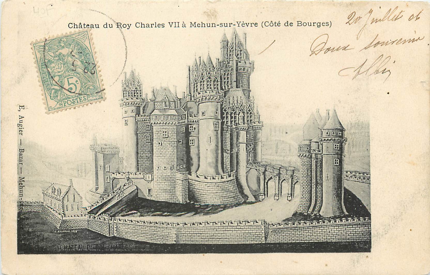 Château du Roy Charles VII à Mehun-sur-Yèvre (Côté de Bourges) — E. Angier - Bazar - Mehun-sur-Yèvre