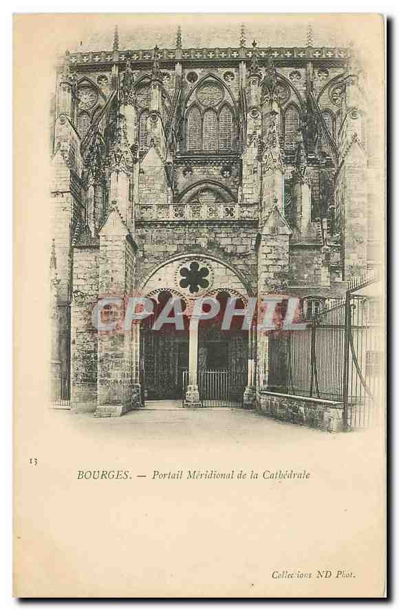CPA Bourges Portail meridional de la Cathedrale 
