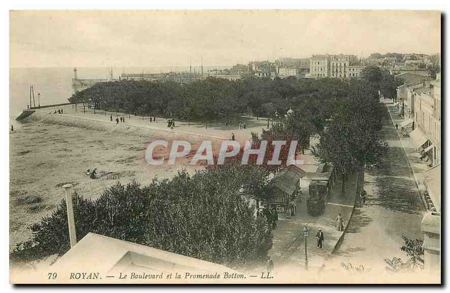 CPA Royan Le Boulevard et la Promenade Botton 