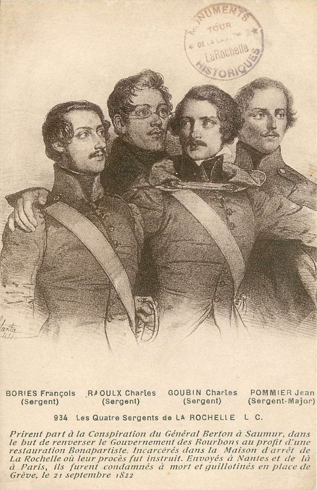 CPA Les Quatre Sergents de la Rochelle 