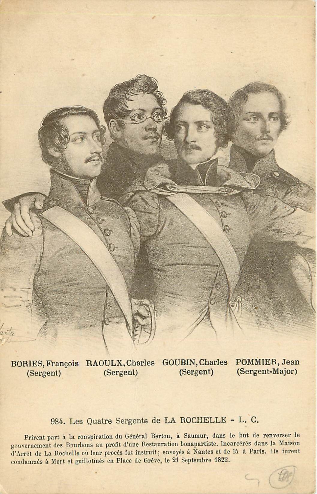 CPA Les Quatre Sergents de la Rochelle 