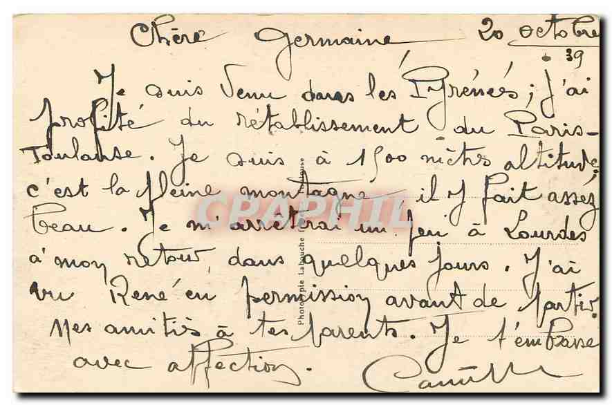 CPA Les Hautes Pyrenees vue generale  — Rückseite