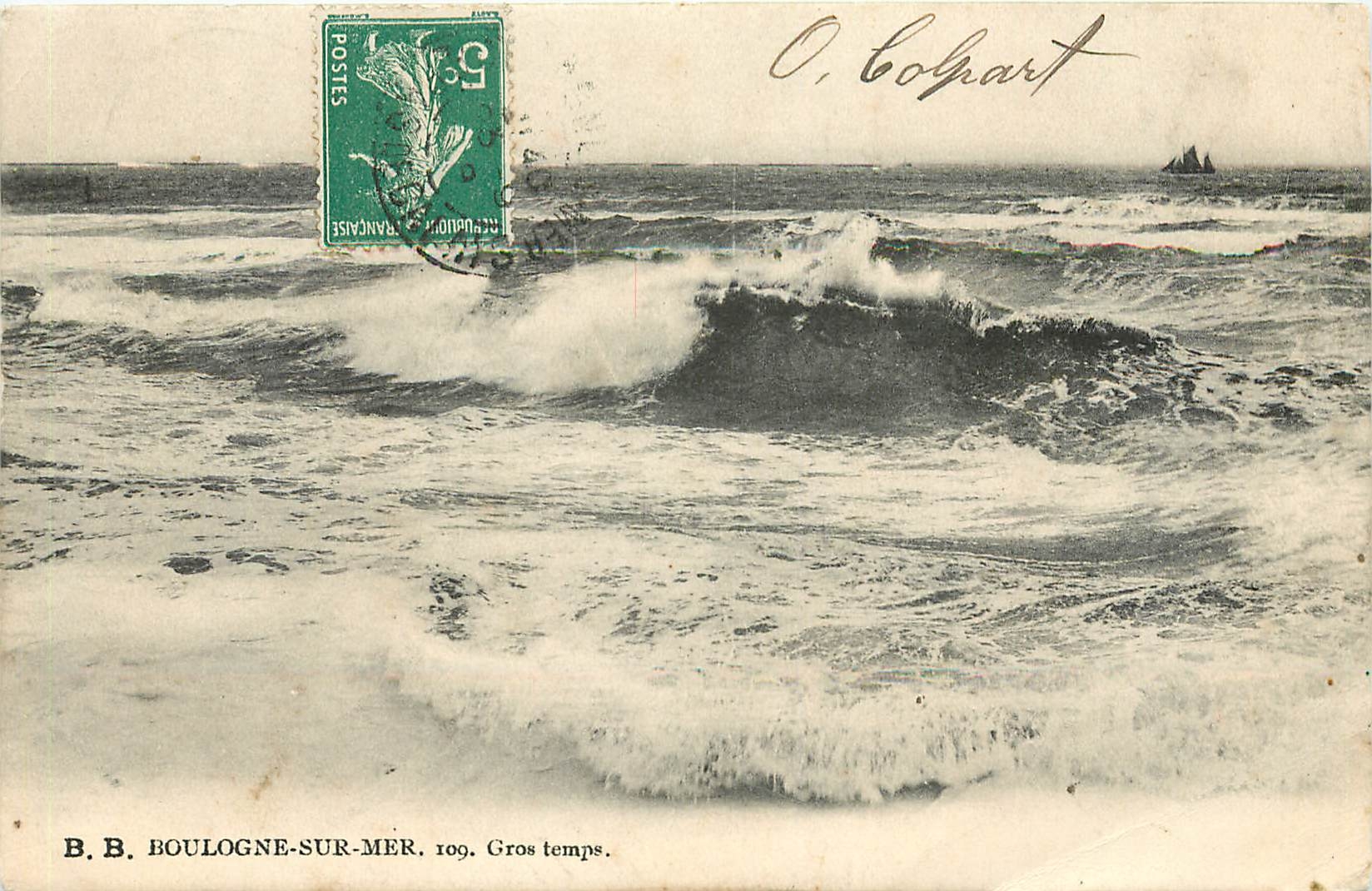 CPA Boulogne sur Mer Gros temps 