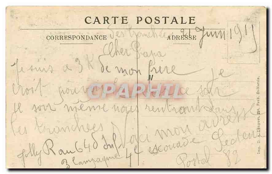 CPA Guerre 1914-1915 Maroeuil P de C Militaria — Rückseite