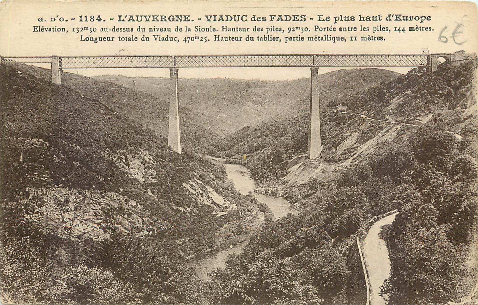 CPA L'Auvergne Viaduc des Fades le plus haut d'Europe 