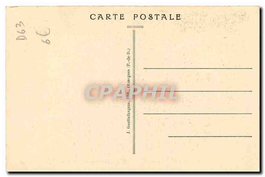 CPA L'Auvergne La Bourboule Etablissement Thermal  — Rückseite