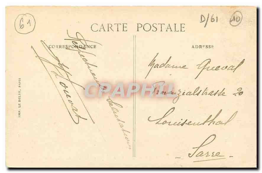 CPA Bagnoles de l'Orne Le Chateau Goupil ou de la Roche Bagnoles  — Verso
