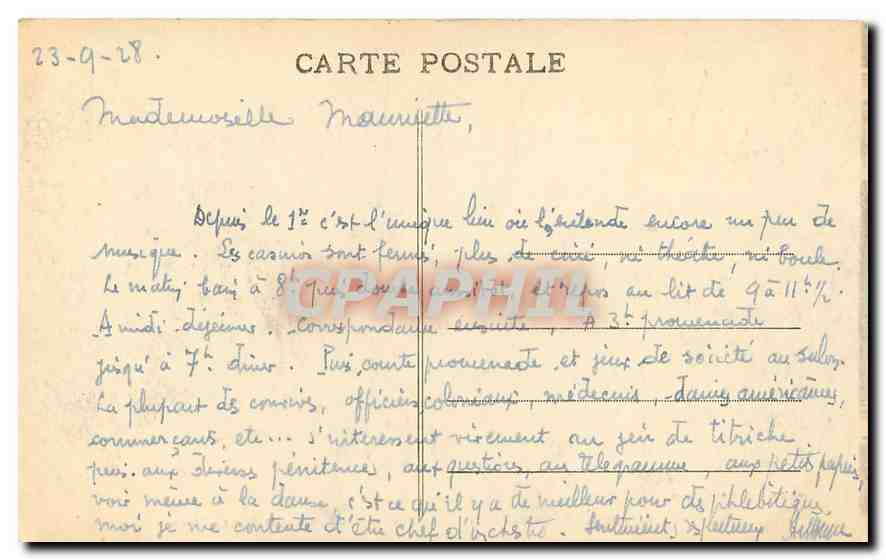 CPA La Normandie Bagnoles de L'Orne Le Pavillon des Fleurs et le Roc au Chien  — Rückseite