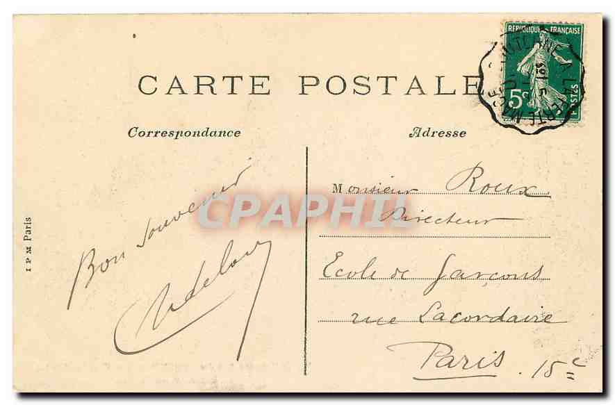 CPA Bagnoles de L'Orne Le Grand Hotel vu du Roc au Chien  — Rückseite