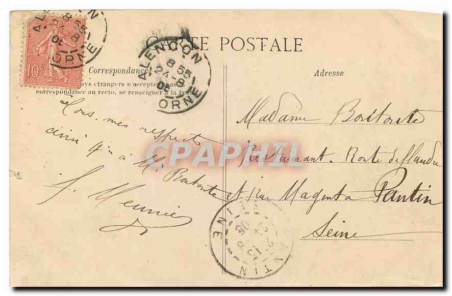 CPA La Normandie Alencon Entree principale du Vieux Chateau et Pont Levis  — Rückseite