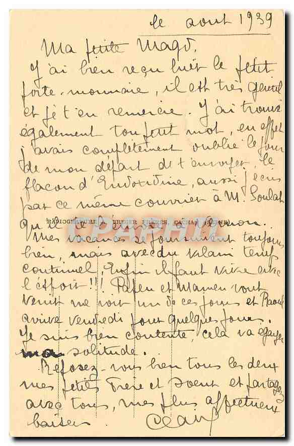CPA Station Thermale de Bagnoles de L'Orne Tesse la Madeleine Villa Javin  — Rückseite
