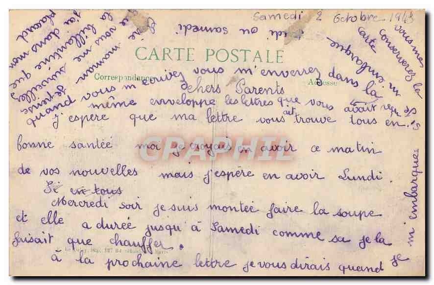 CPA Bombardement de Reims La Cathedrale en feu Militaria — Verso