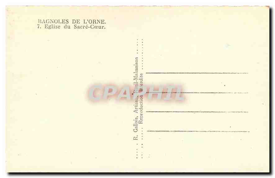 CPA Bagnoles de L'Orne Eglise du Sacre Coeur  — Rückseite