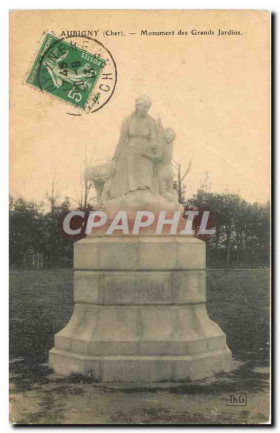 CPA Aubigny Cher Monument des Grands Jardins 