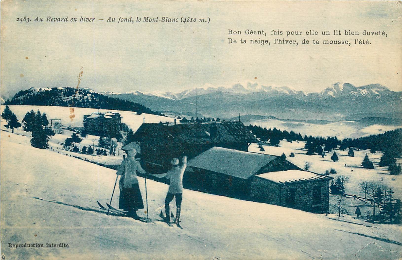 Au Revard en hiver — Au fond, le Mont-Blanc (4810 m.) — P. La Migrau, Chambléry
