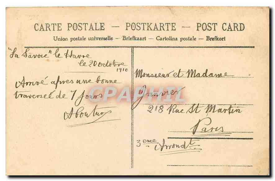 CPA Le Havre Vue prise de la Pointe de la Heve  — Rückseite