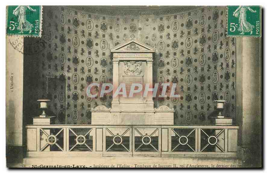 CPA St Germain en Laye Interieur de l'Eglise Tombeau de Jacques II roi d'Angleterre 