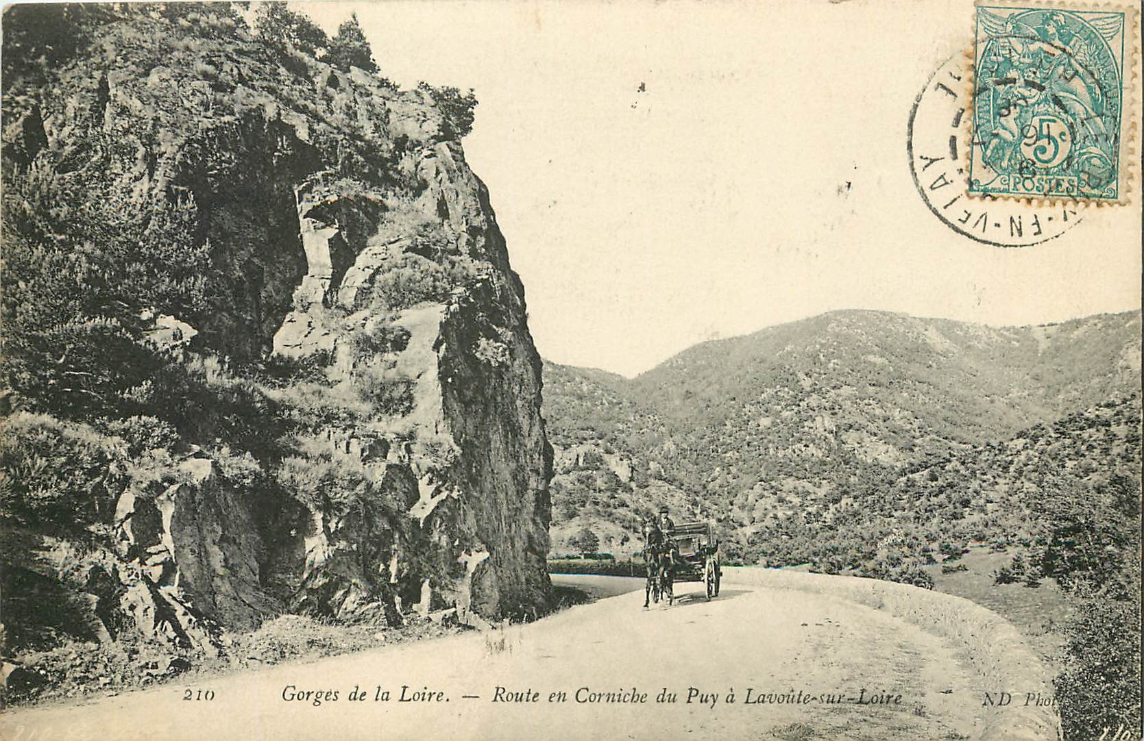 CPA Gorges de la Loire Route en Corniche du puy a Lavoute sur Loire 
