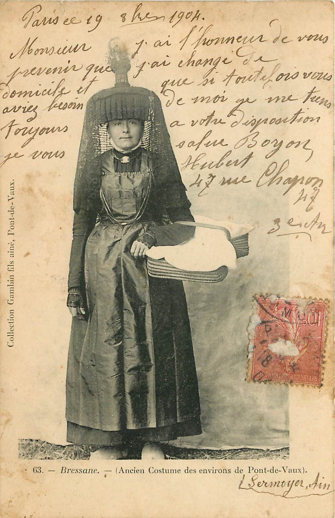 CPA Bressane Ancien Costume des environs de Pont de Vaux Folklore