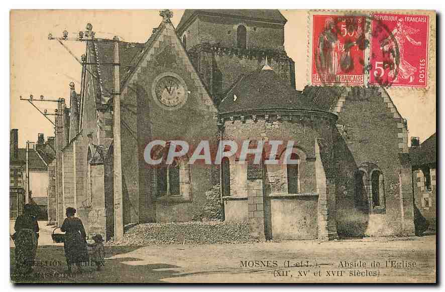 CPA Mosnes L et I Abside de l'Eglise 