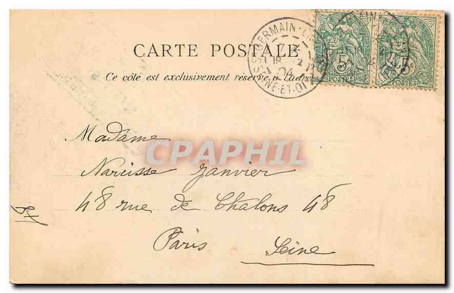 CPA Saint Germain en Laye Le Pavillon Henri IV — Rückseite