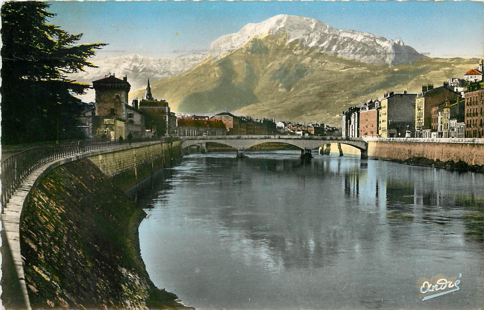 Les quais de l'Isère et le Moucherotte — Grenoble — Édition d'Art André