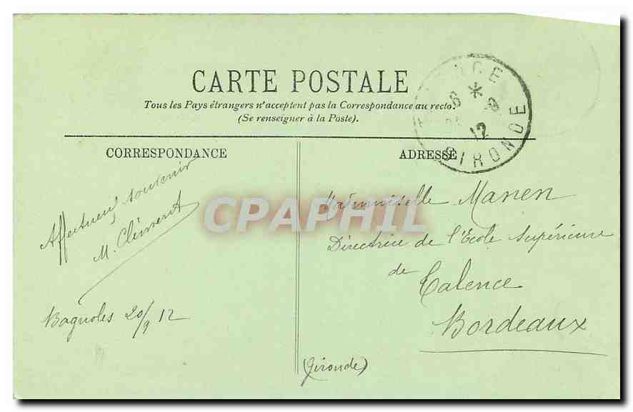 CPA Bagnoles de l'Orne Un Coin du Parc de l'etablissement thermal — Rückseite