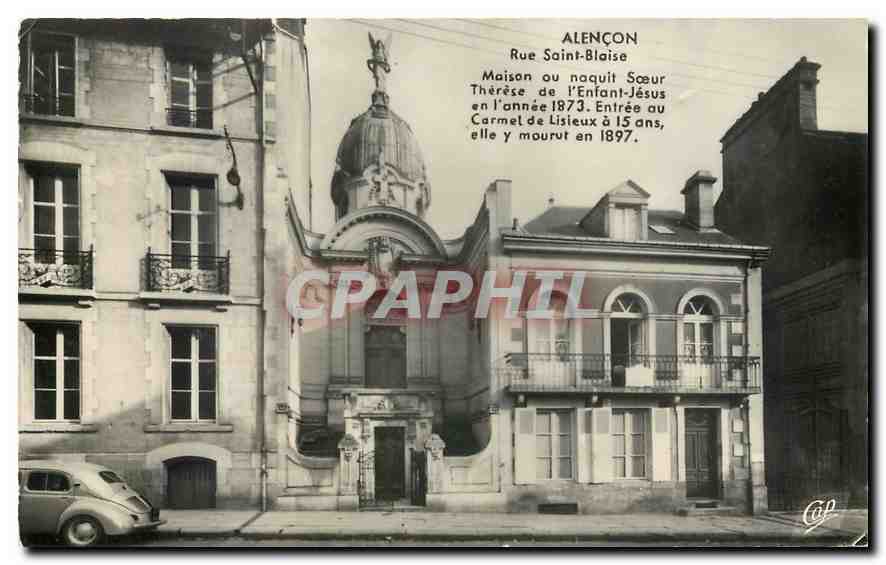 CPA Alencon Rue saint Blaise Maison au naquit Soeur Therese 